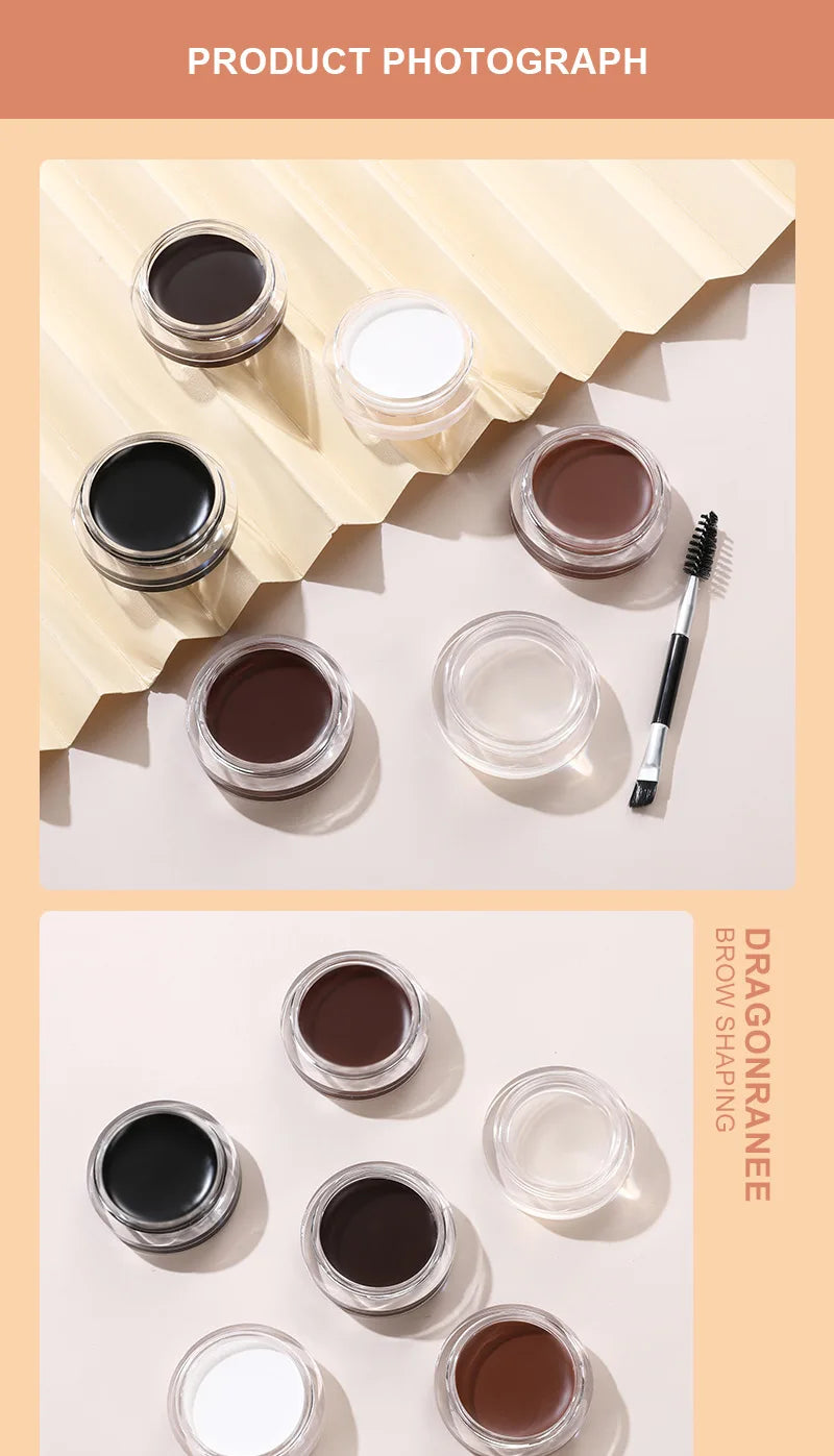 White Bushy Eyebrow Gel - European & American Style, Long-lasting Setting Pomade Soap Wax, Volumizing Sculpting Eyebrow Pen for