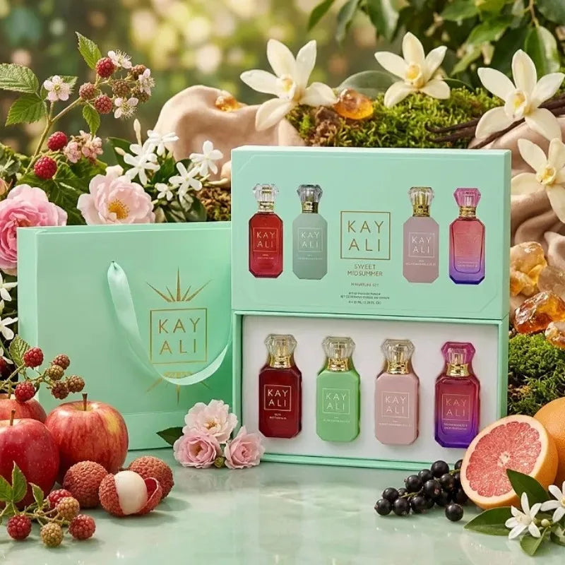 4x10ml KAYALI Perfume Set Long Lasting Luxury Unisex Portable Mini Fragrance Collection Elegant Sweet Rich Smooth Premium Scent