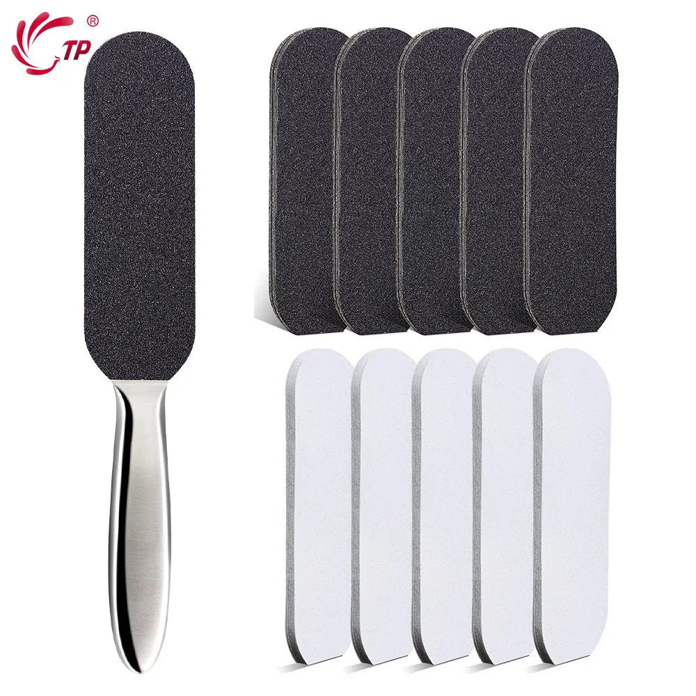 Pedicure Rasp File Callus Remover Foot Files Pedicure Pads Stainless Handle For Foot Care Tools Replaceable Sandpaper