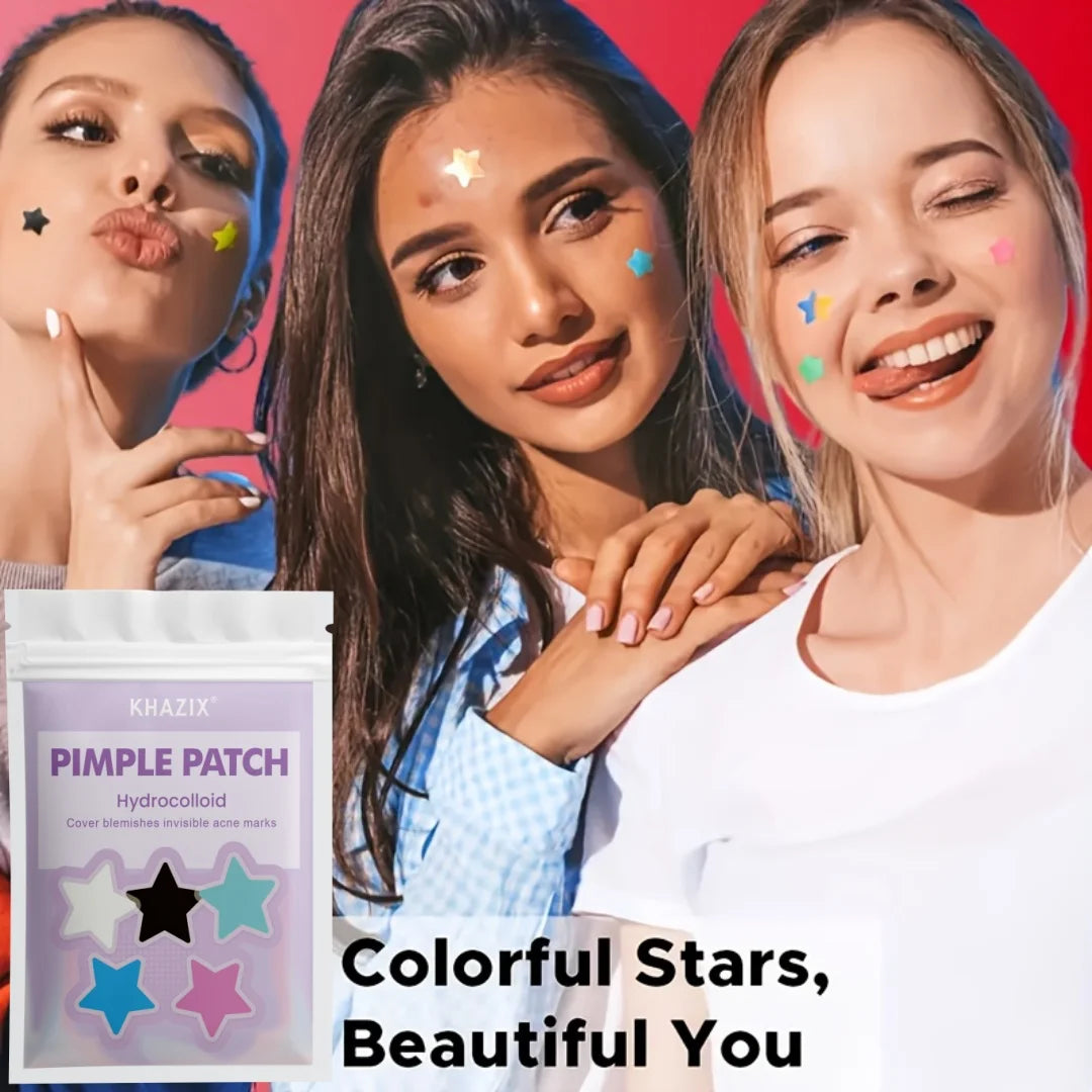 pieces of multi-color star acne patches, facial acne patches, concealer acne patches, and pimples patches, ultra-thin.