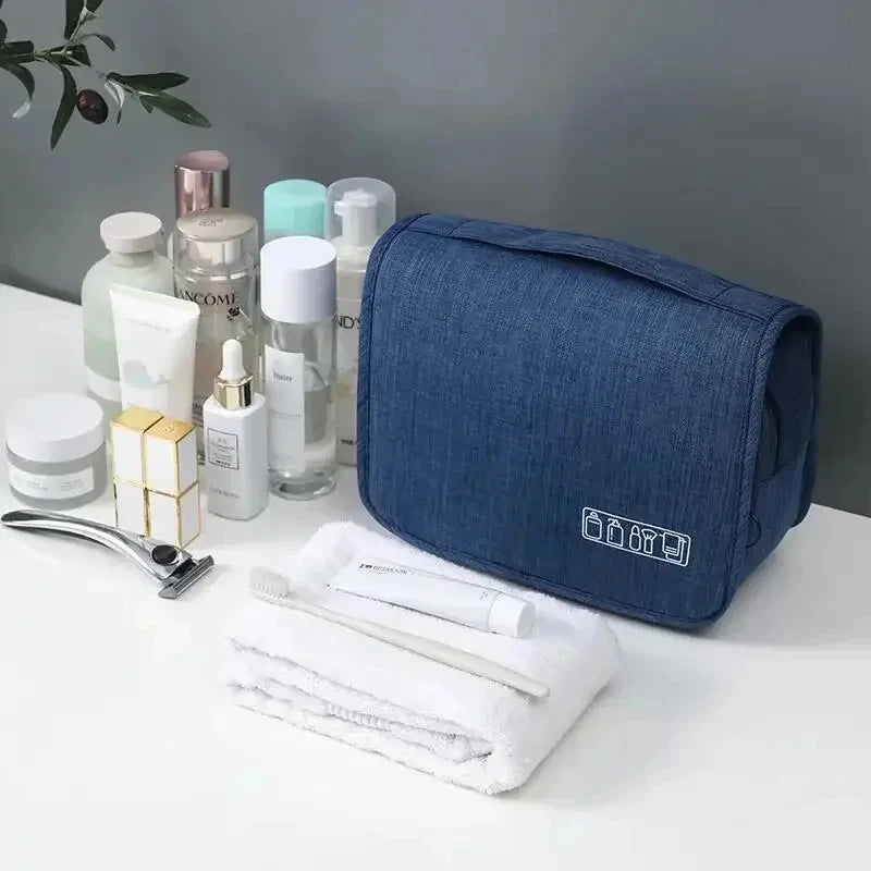 Waterproof Oxford Travel Wash Bag, Portable Hanging Cosmetic & Toiletry Organizer for Men & Women