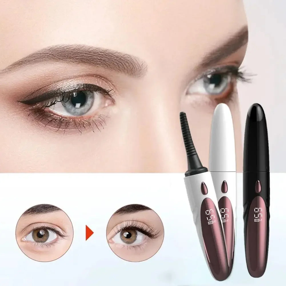 Electric Heated Eyelash Curler USB Rechargeable Eyelashes Curler 4 Mode Quick Heating Natural Curler Long Eyelash Lasting Makeup