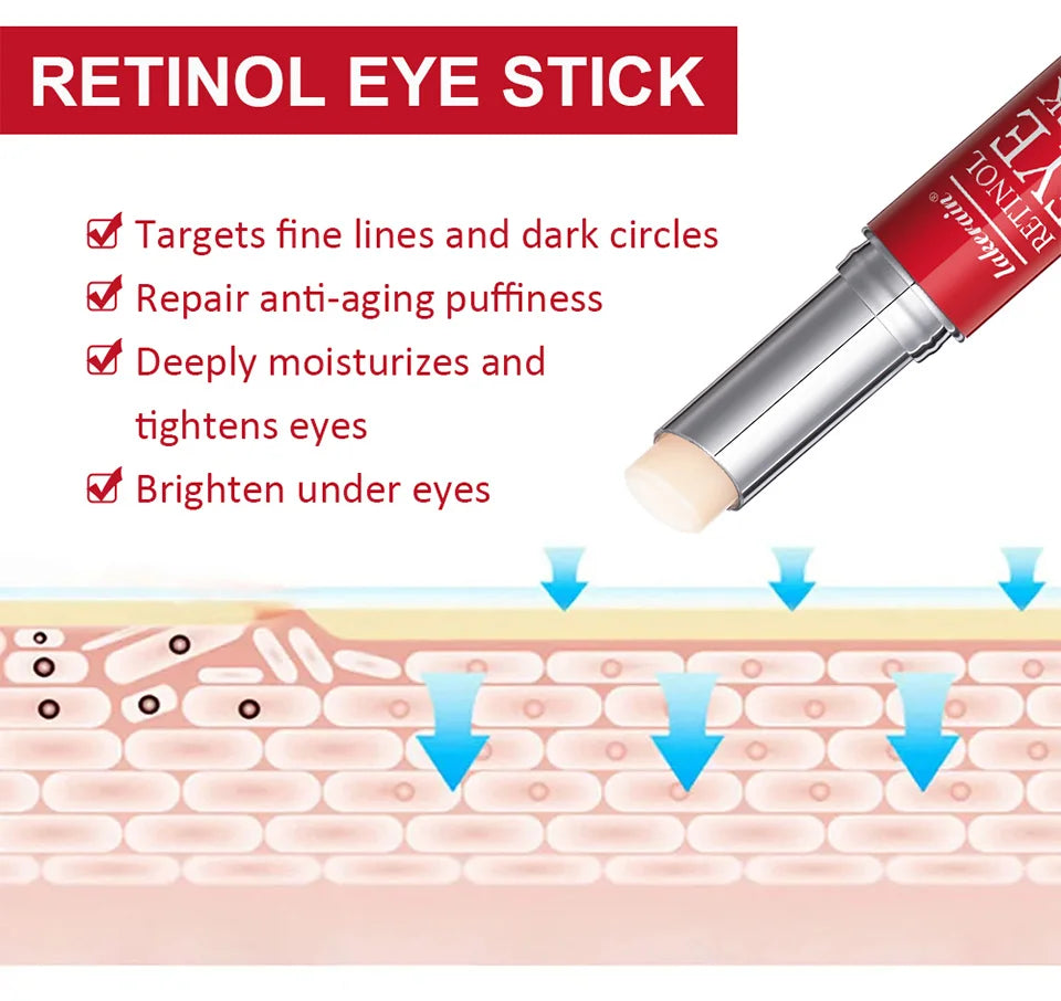 Lakerain Retinol Eye Cream Stick Moisturizing, firming Removing Eye Bags Lightening Lines And Smoothing Dark Circles Eye Cream