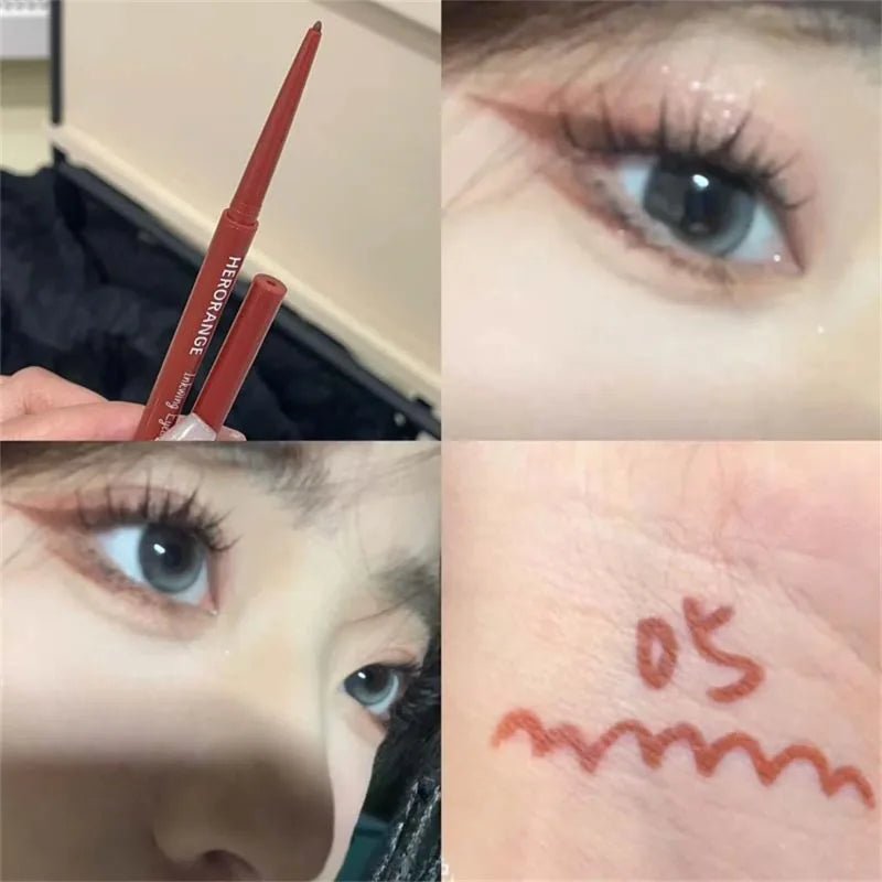 12 Colors Eyeliner Pencil Smooth Wine Red Soft High Pigment Eye Liner Pen Waterproof Matte Aegyosal Lying Silkworm Eyes Makeup