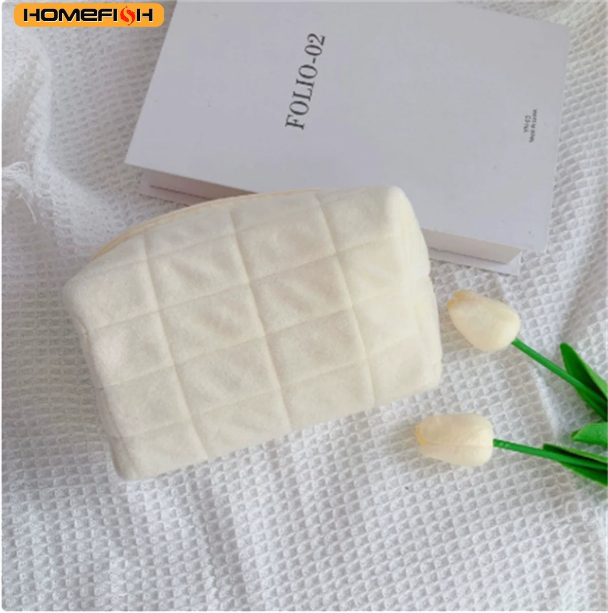 HOMEFISH Stylish Large‑Capacity Pillow‑Shaped Storage Bag, Portable Multifunctional Cosmetic & Pen Pouch For Women Daily Carry