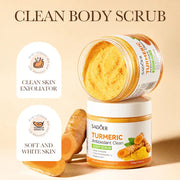 240g Turmeric Body Scrub, Antioxidant, Deep Exfoliating, Cleanses, Brightens, And Smooths Skin