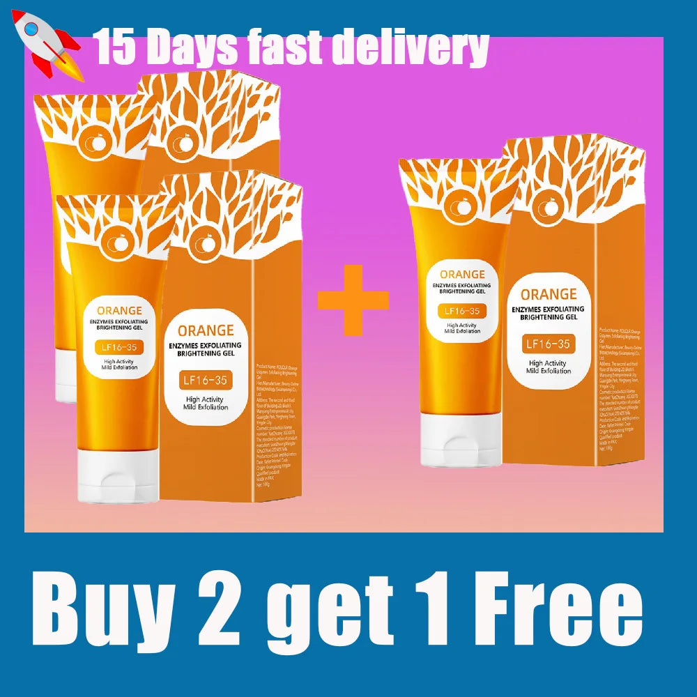 Orange Enzyme Exfoliating Gel, Cleansing Face Dead Skin Body Rub Mud Treasure facial cleanser