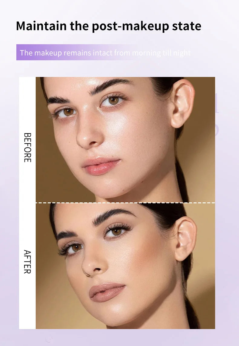 Lavender Pressed Powder Matte Powder Lasting Oil Control Full Coverage Face Compact Setting Powder Makeup Foundation Cosmetics