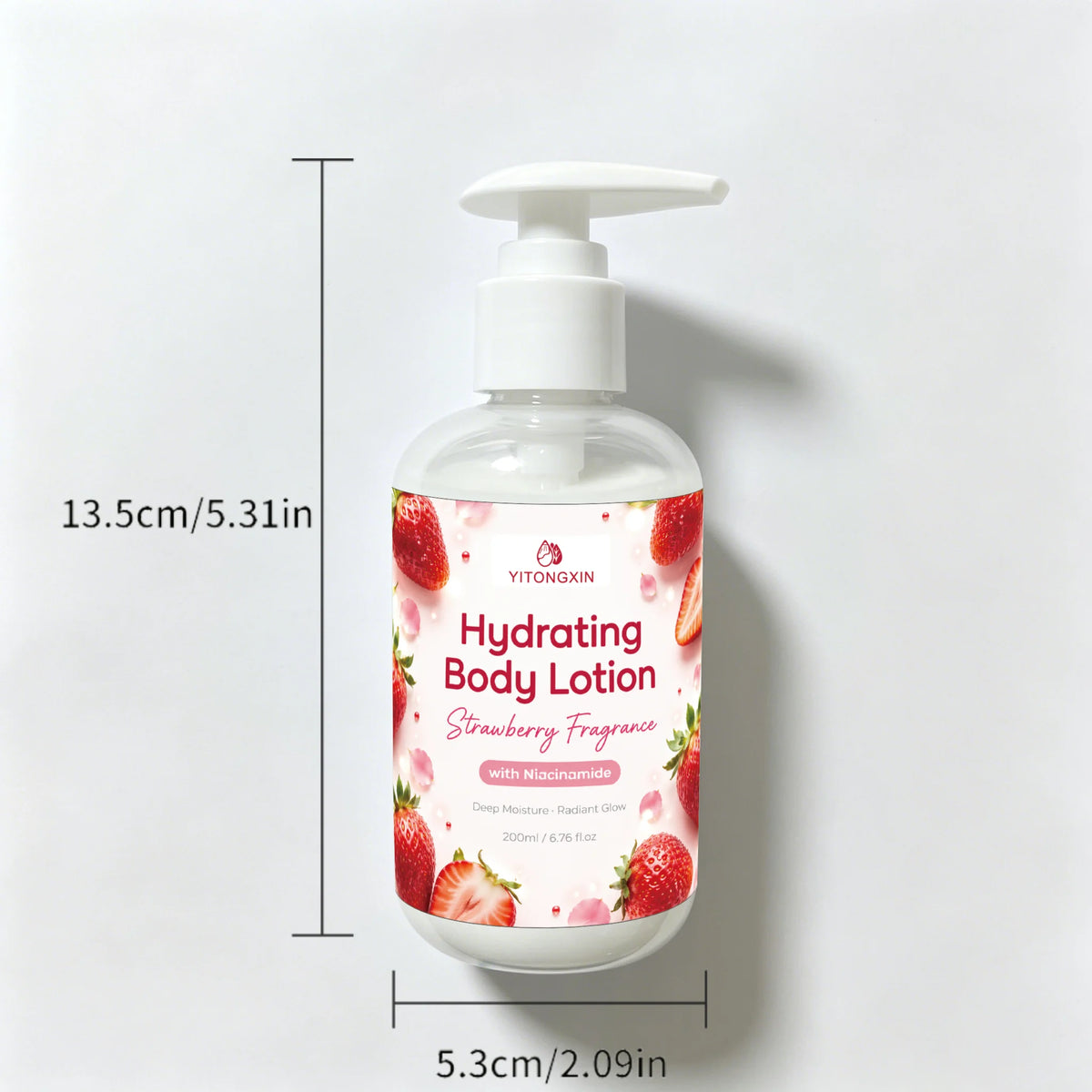 Strawberry Fragrance Body Lotion with Niacinamide, Deep Hydration & Softens Rough Keratin for Glowing Skin 200ml