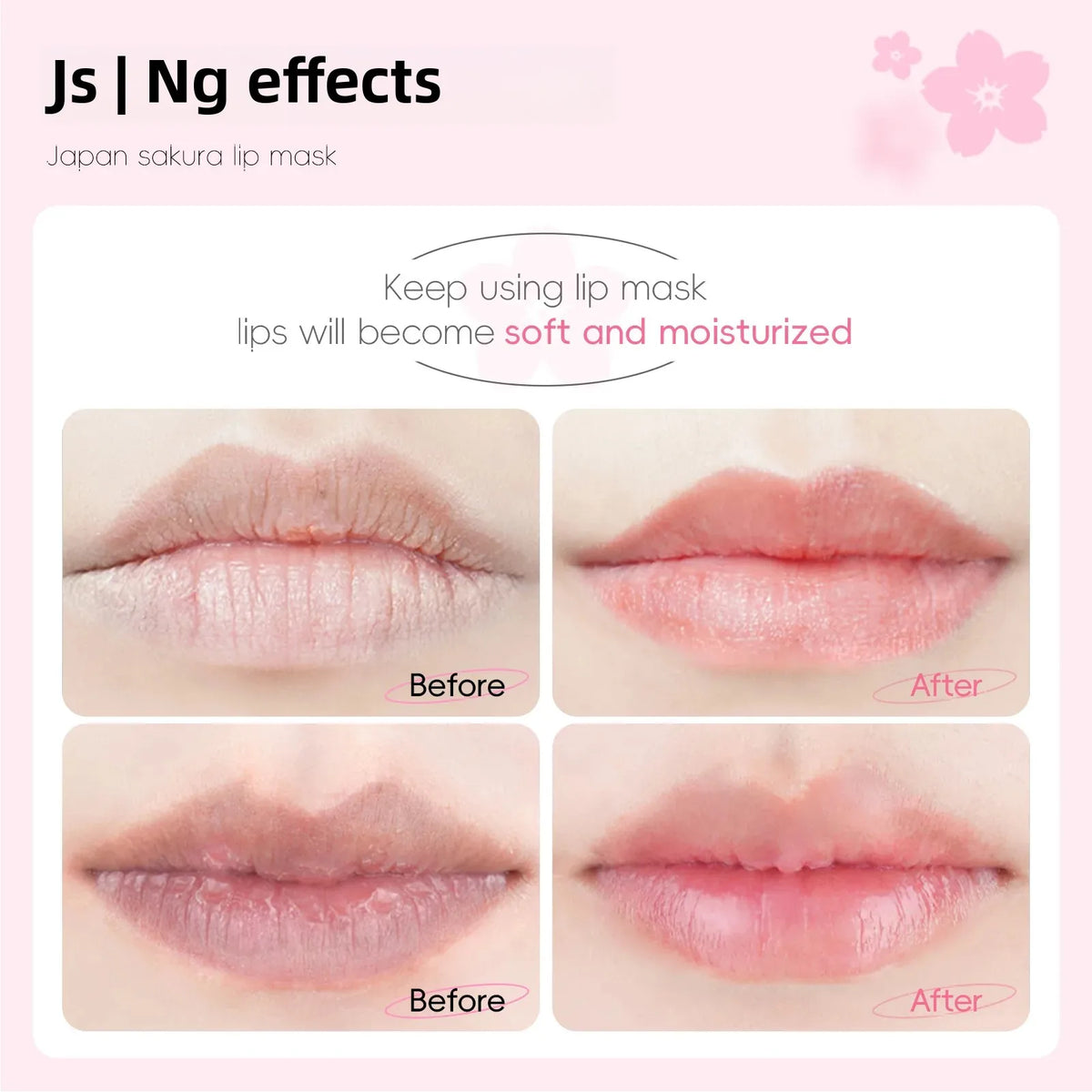 Japan Sakura Collagen Lip Mask Hydrating Plumping Treatment For Dry Lips Repair Gel Pads Night Care Essential