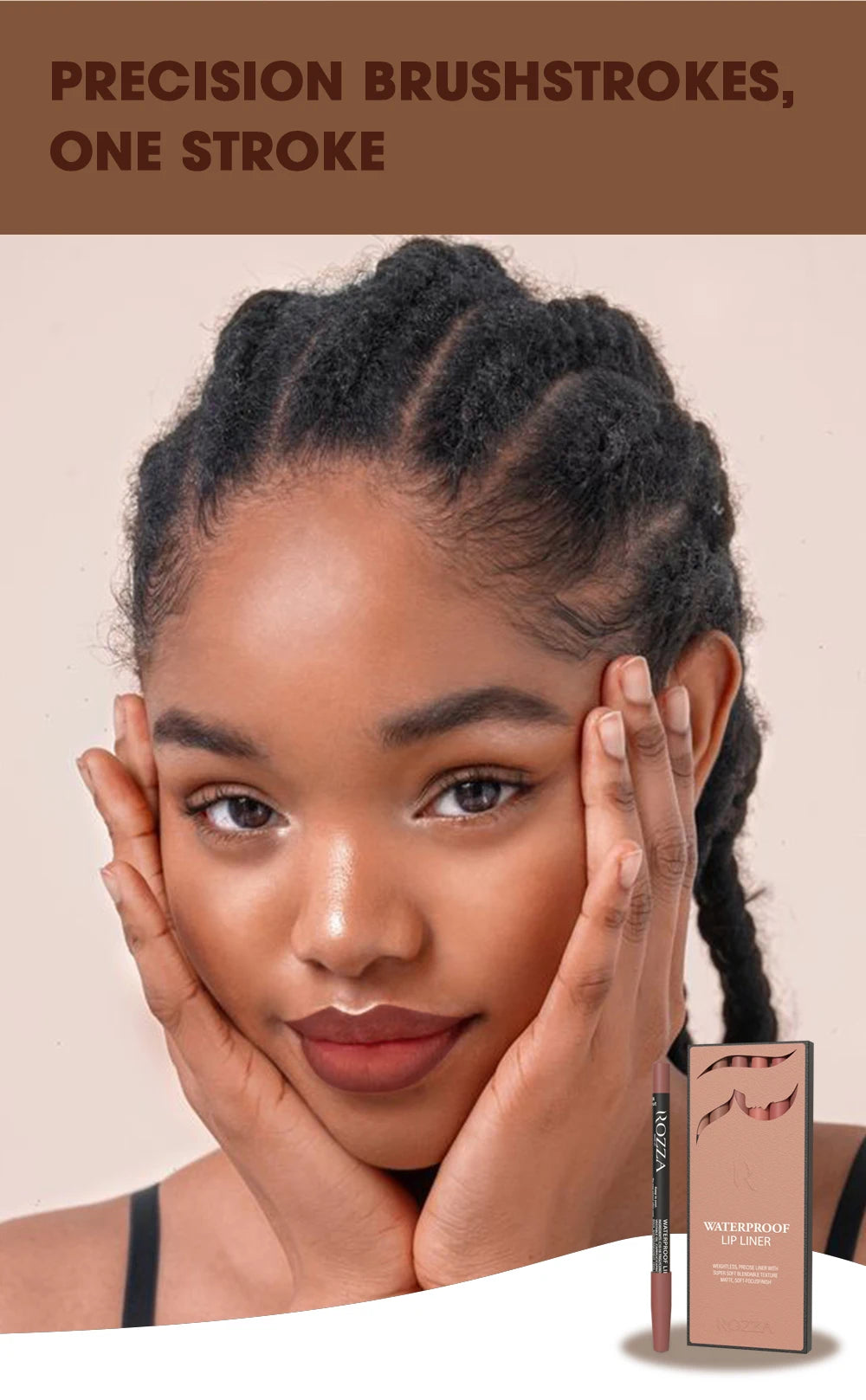 Rozza Waterproof Lip Liner Pencil Set, Weightless Precise Liner with Super Soft Blendable Texture Matte Soft