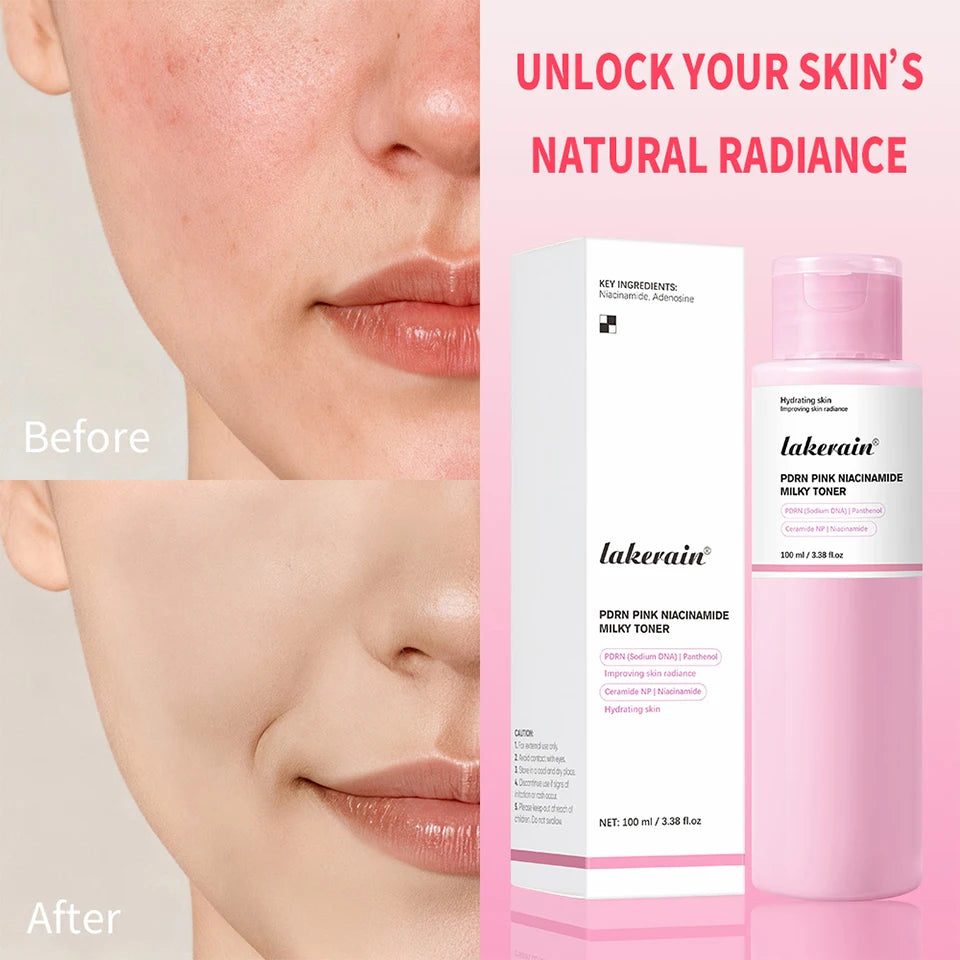 100ml PDRN Niacinamide Essence Toner For Glowing Skin Soothing Moisturizer Deep Nourishing Brightening Facial Water Lotion