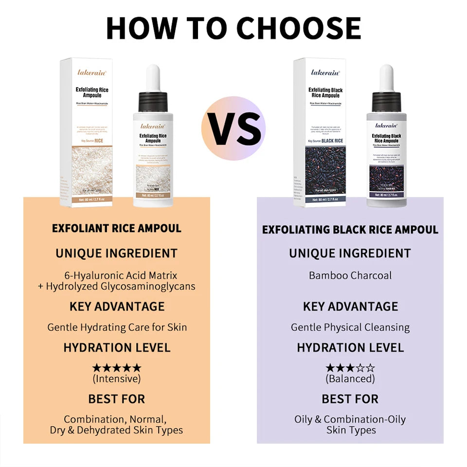 White Black Rice Peeling Essence Exfoliating Moisturizing Exfoliating Hydrating Serum Moisturizing Rice Toner Gentle Skin Care