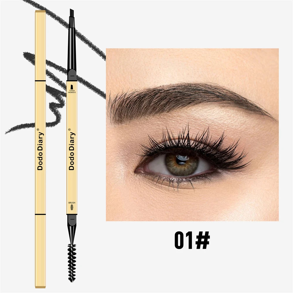2 In 1 Deluxe Golden Strip Eyebrow Pencil Long-Lasting Waterproof for Precise Application Line Color Delicate Makeup