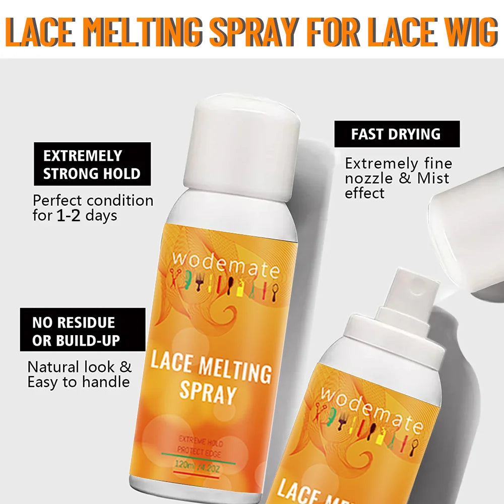 120ml Lace Melting Spray Strong Hold Hair Glue Wig Styling Spray Invisible Lace Melting Spray Quick Drying Wig Accessory