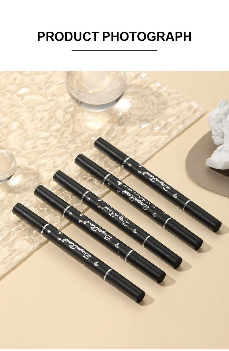 Double-Ended Stamp Eyeliner Waterproof Non-Smudge Eyeliner Liquid Pen Quick-Drying Waterproof Sweat-Proof Not Easy to Smudge Eyeliner Stamp Eyeliner Liquid