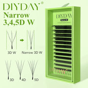 DIYDAY Narrow 3d 4d 5d Eyelash Extension V-Shaped Volume Fans W Shape Eyelashes BASF Natural Dense Faux Mink Lashes