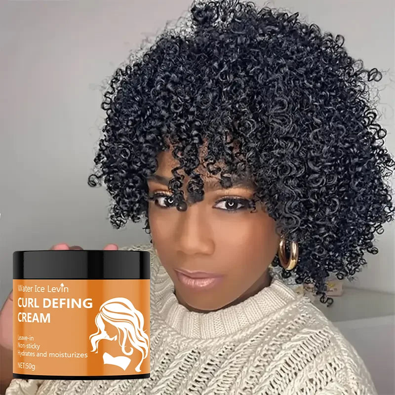 50g Black Castor Oil Curl Styling Cream - Moisturizing hair styling cream for normal hair, suitable for men and women, with an easy-to-use and portable plant-based formula