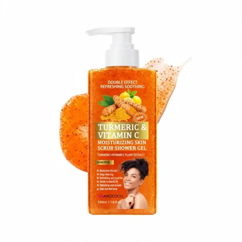 Vitamin C Brightening Body Wash Exfoliating Shower Gel Aloe Vera Moisturizing Skin Polish Gentle Deep Cleansing Daily Skincare