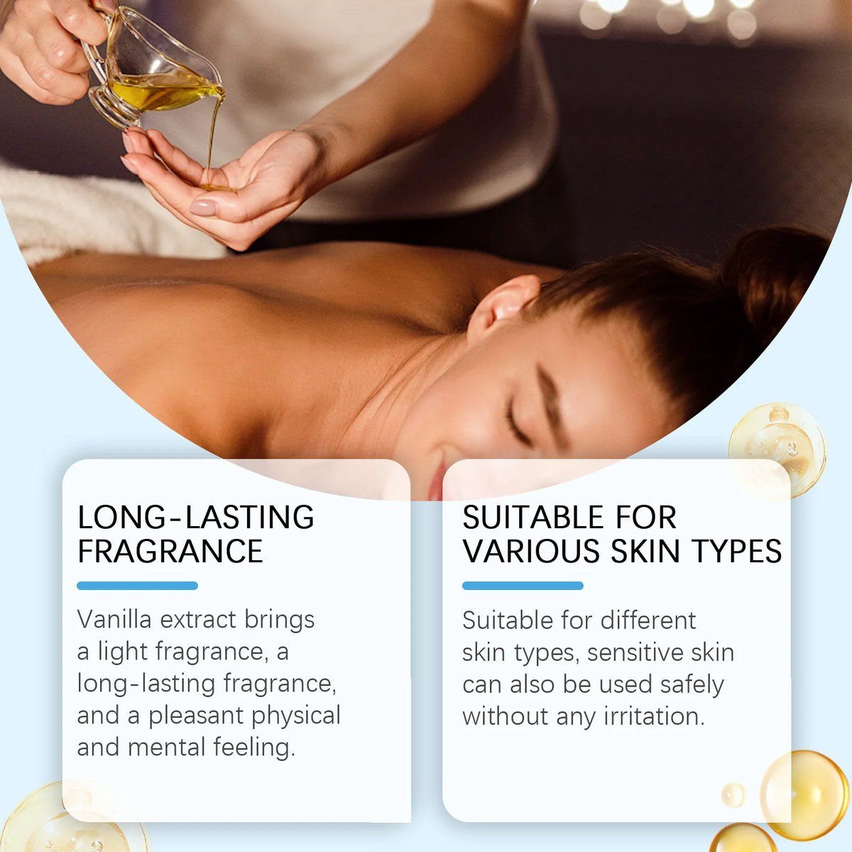 Scented Body Oil Long Lasting Moisturizing Stress Relief Deep Nourishing Muscle Relaxing Soften Smoothing Skin Body Massage Oil