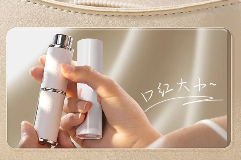 8ML Refillable Perfume Atomizer Highend Leather Mini Cosmetic Containers Rotary PressType Liner Glass Liquid Container косметика