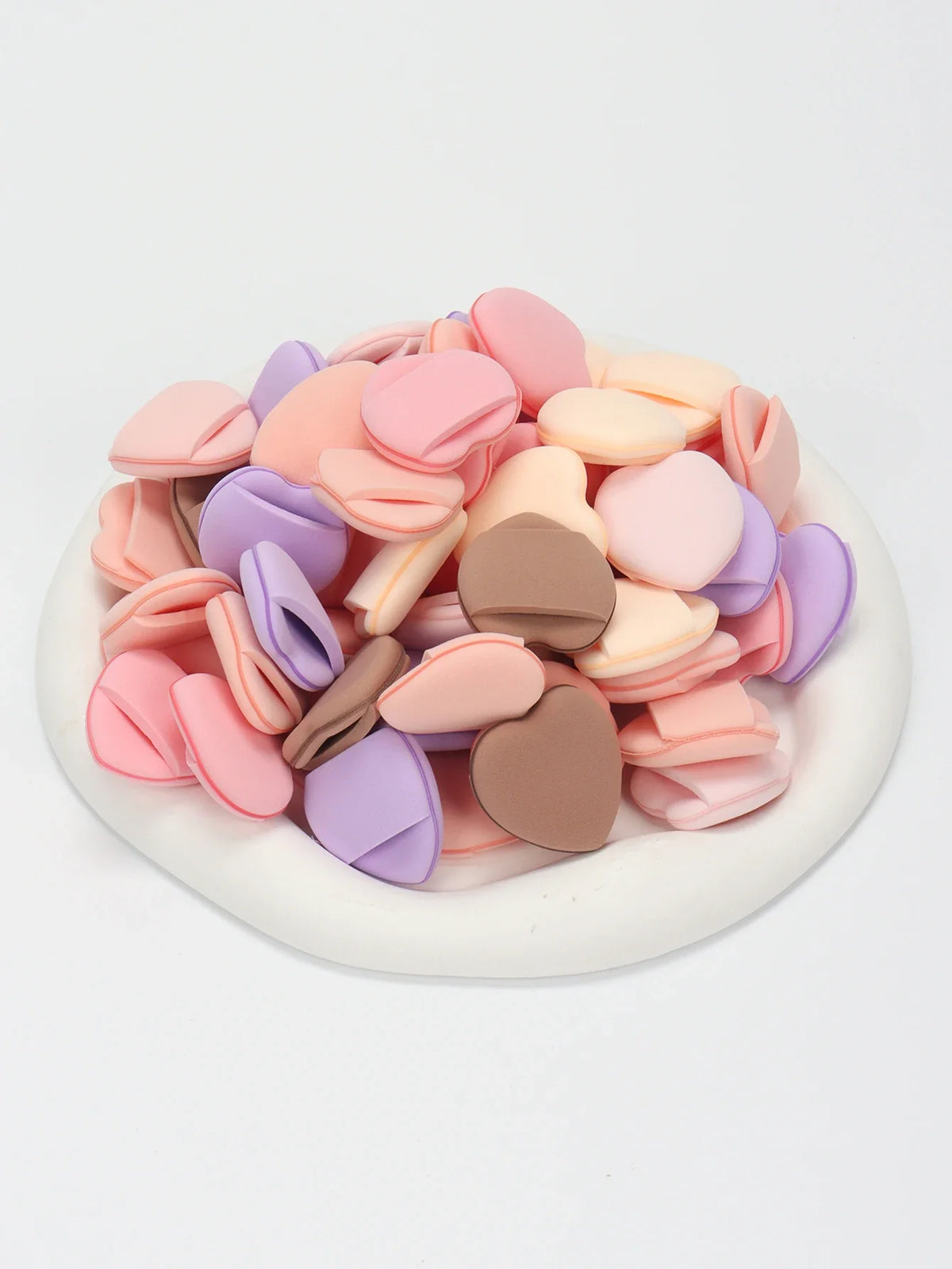 50 Mini Finger Cushion Puffs – Latex-Free Mixed Sponge & Air Cushion Powder Puff for Liquid Foundation Makeup