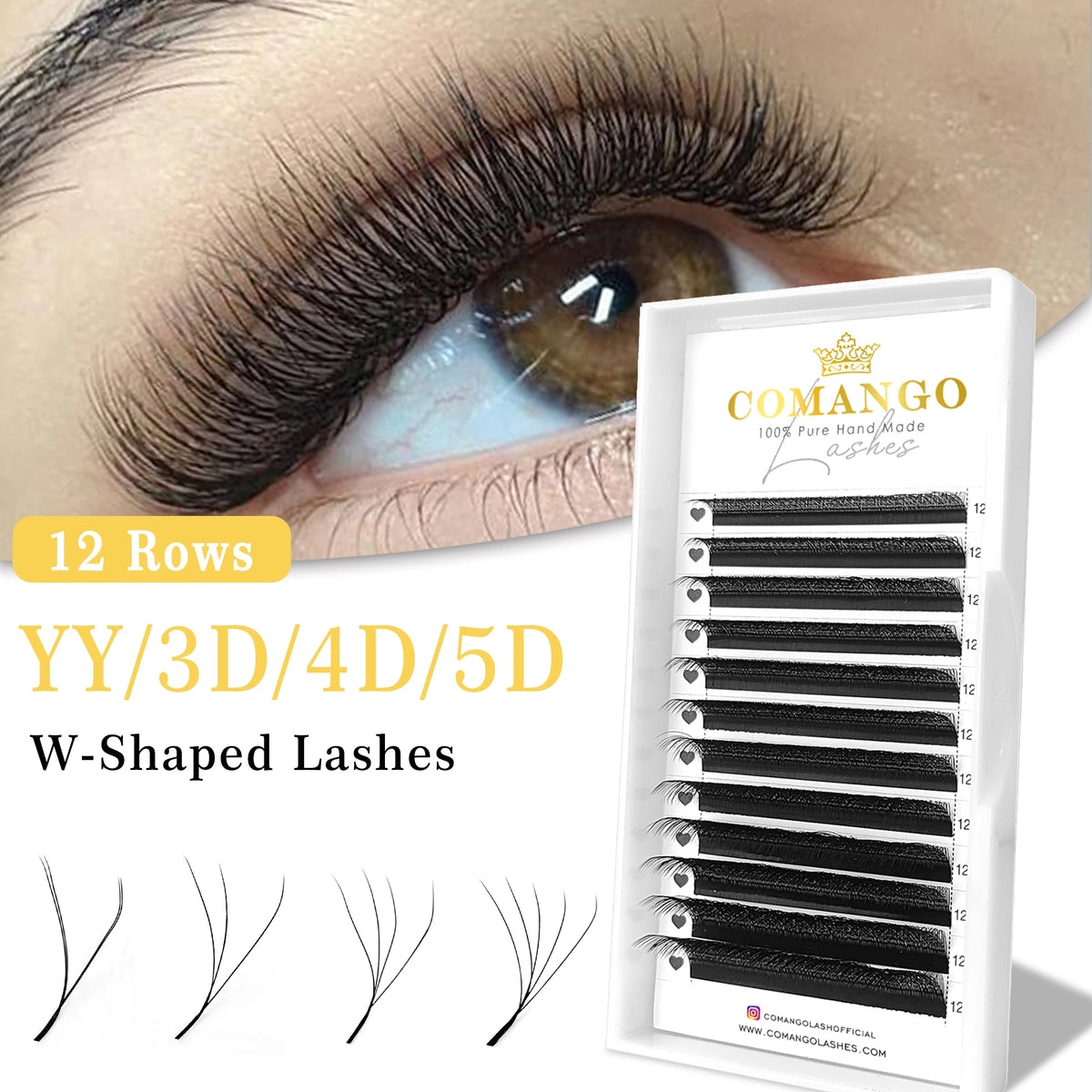 CoMango W Eyelash Extension Automatic Flowering 2d/3d/4d/5d/6d/8d W Fake Lashes 0.07 CD Premade Volume Fans Individual Eyelashes