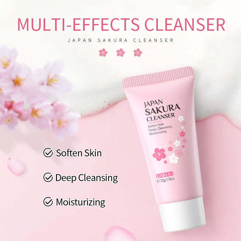 LAIKOU Facial Foaming Face Cleanser Facial Scrub Cleansing Acne Oil Control Blackhead Remover Shrink Pores Skin Care 50g