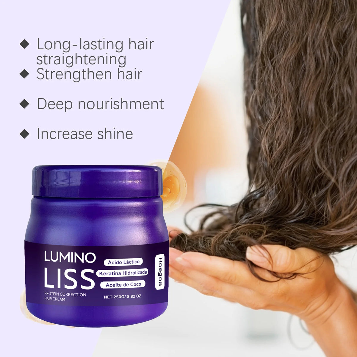 Moisturizing Hair Cream for Straightening Hair Treatment for Very Dry and Damaged Hair Repair Anti Frizz Keratin Hair Mask 250g