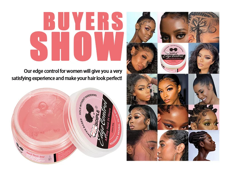 80g Extra Hold Edge Control Gel for Wig 4c Hair 24 Hour Long Lasting Control Gel No-greasy Edge Smoothing Break Hair Styling Wax