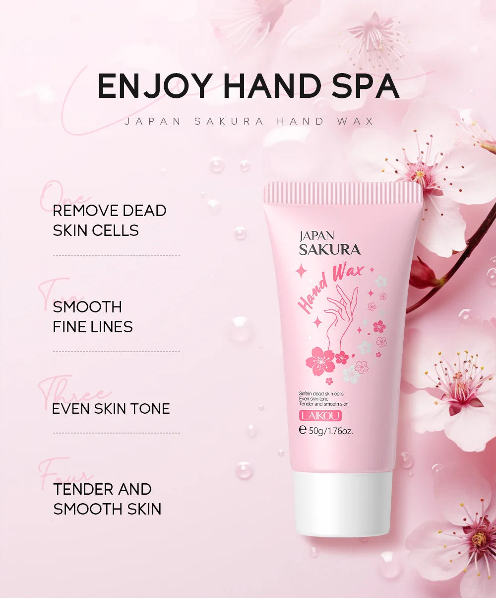 LAIKOU Sakura Hand Wax Moisturizing Hands Exfoliating Calluses Anti-Aging Hand Exfoliator Scrub Hands Peeling Masks Skin Care