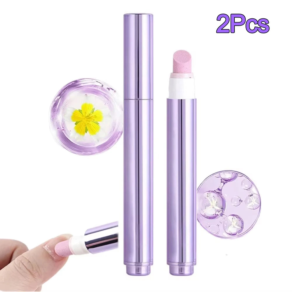 3Pcs 3-In-1 Nail Care Essentical Oil Pen Remover Dead Skin Burrs Nail Cuticle Pusher Strengthen Repair Damaged Nail Essent Oils