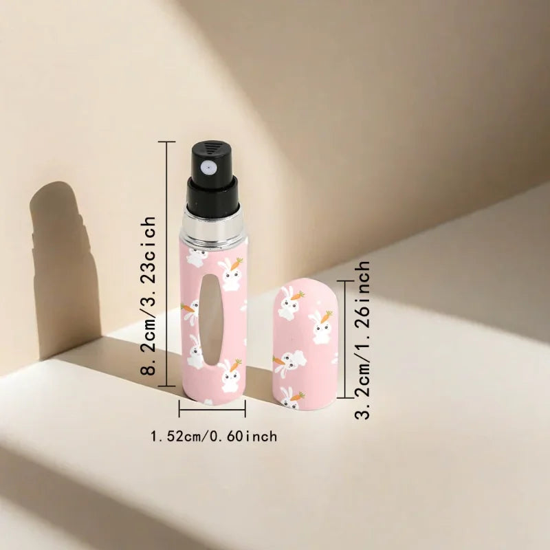 New 5ml Refillable Spray Bottle Mini Flower Pattern Refillable Perfume Bottle with Pendant Empty Cosmetic Containers Cute
