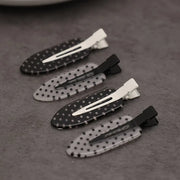 Black White Polka Dot Acrylic Hair Clips Minimalist Secure Hold Suitable for Daily Wear Party Outfits Hair Styling Accessories