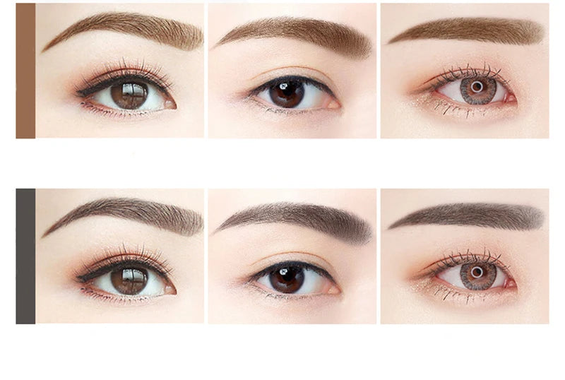 Double Seal Eyebrow Stamp Powder Kit Natural Brow Shaping Stencil Waterproof Long Lasting Brow Enhancer Makeup Tool for Women