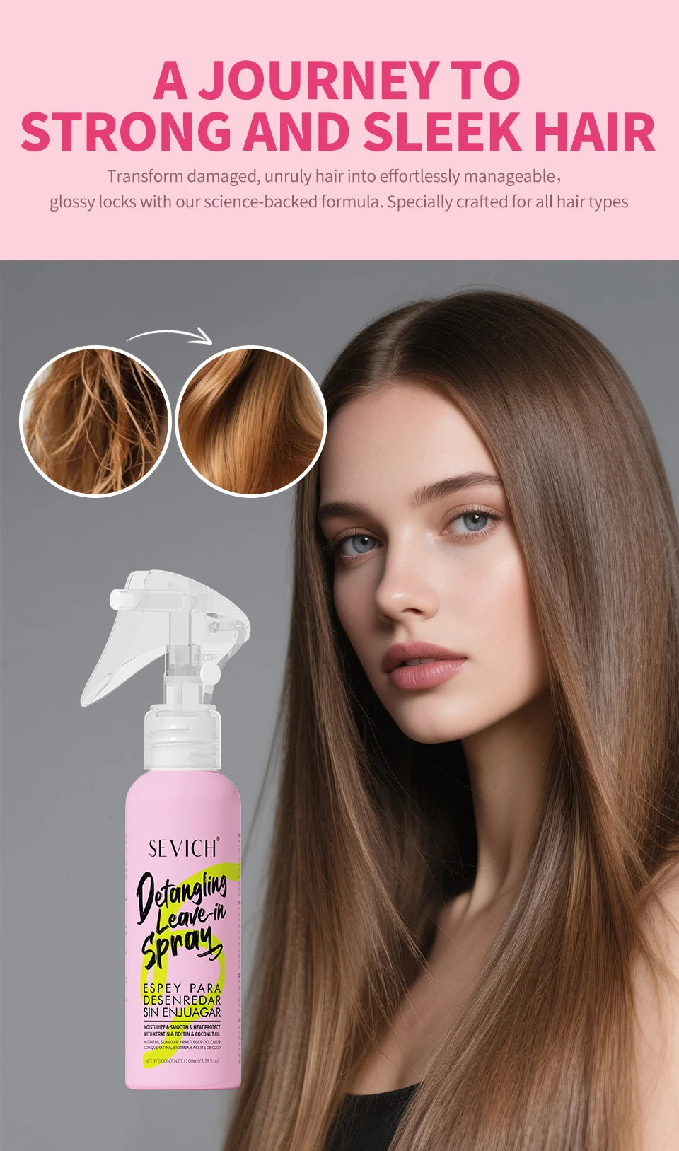 Magical Keratin Conditioner Spray Collagen Repairs Hair Damaged Hair Mask Soft Smooth  Hair Care Spray Moisturize Heat Protectan