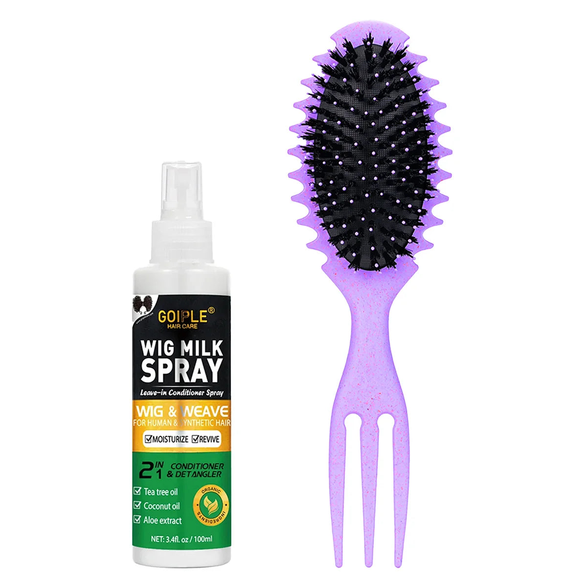 GOIPLE 100ml 2 In 1 Professional Wig Milk Spray Leave In Conditioner Heat Protection Mist Moisturizes Hair Care Product