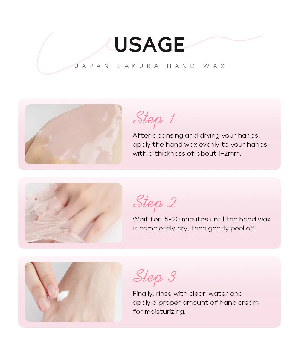 LAIKOU Sakura Hand Wax Moisturizing Hands Exfoliating Calluses Anti-Aging Hand Exfoliator Scrub Hands Peeling Masks Skin Care
