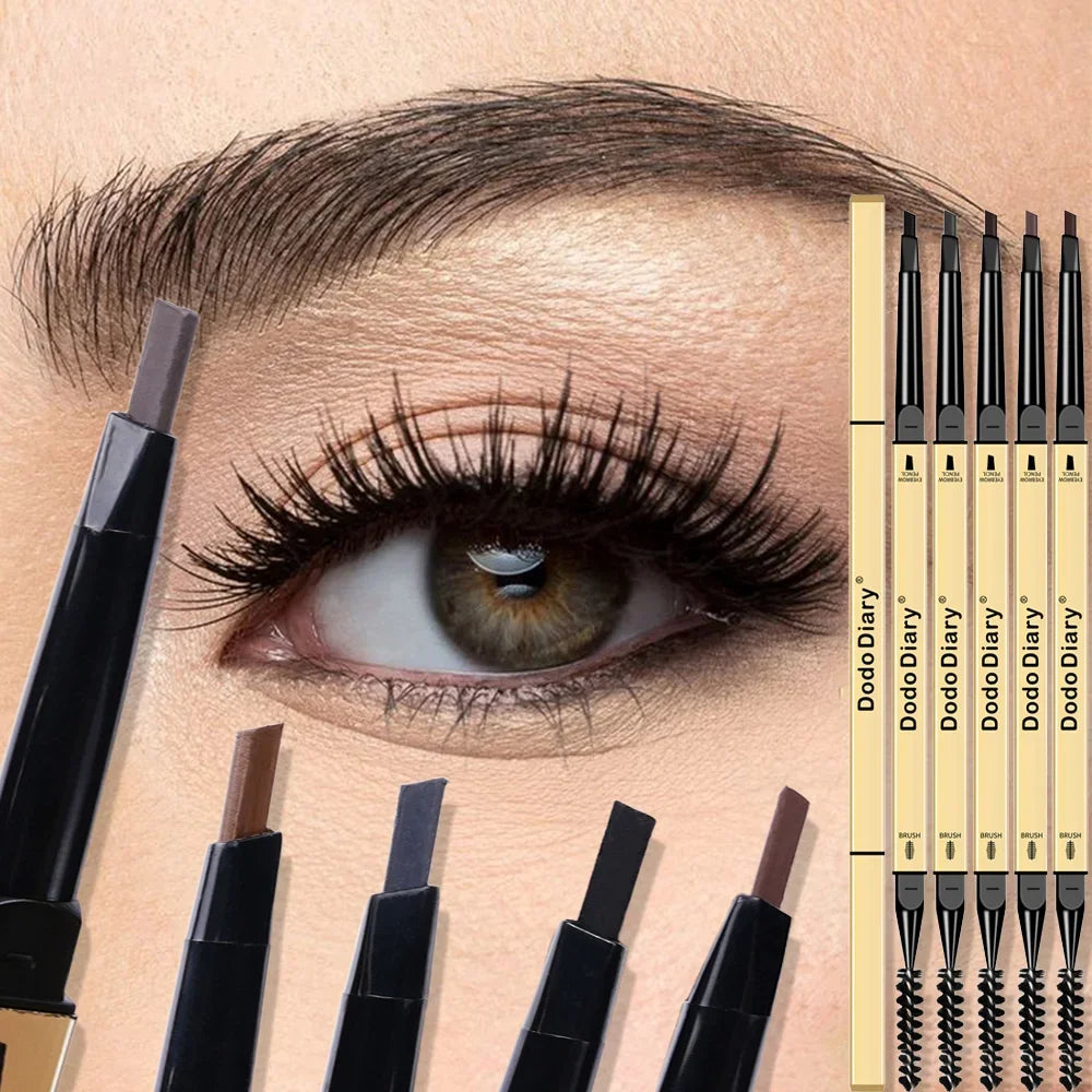 2 In 1 Deluxe Golden Strip Eyebrow Pencil Long-Lasting Waterproof for Precise Application Line Color Delicate Makeup