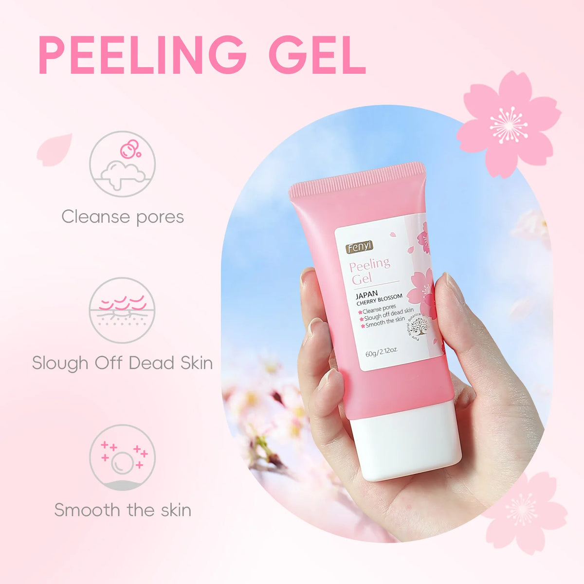 Sakura Gentle Exfoliating Peeling Gel Facial Scrub Moisturizing Nourishing Repair Scrubs Face Cream Beauty Brighten Skin Care
