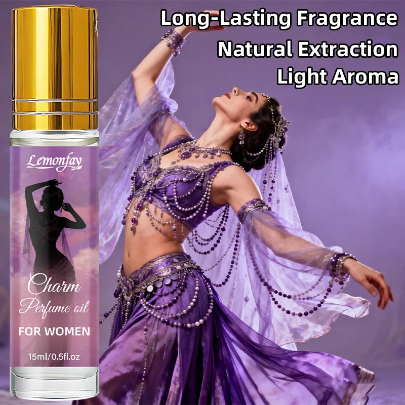 Lemonfay Charm Perfume Oil For Women | Fresh Feminine Fragrance | Long-Lasting Portable Roll-On Aromatherapy Scent 15ml