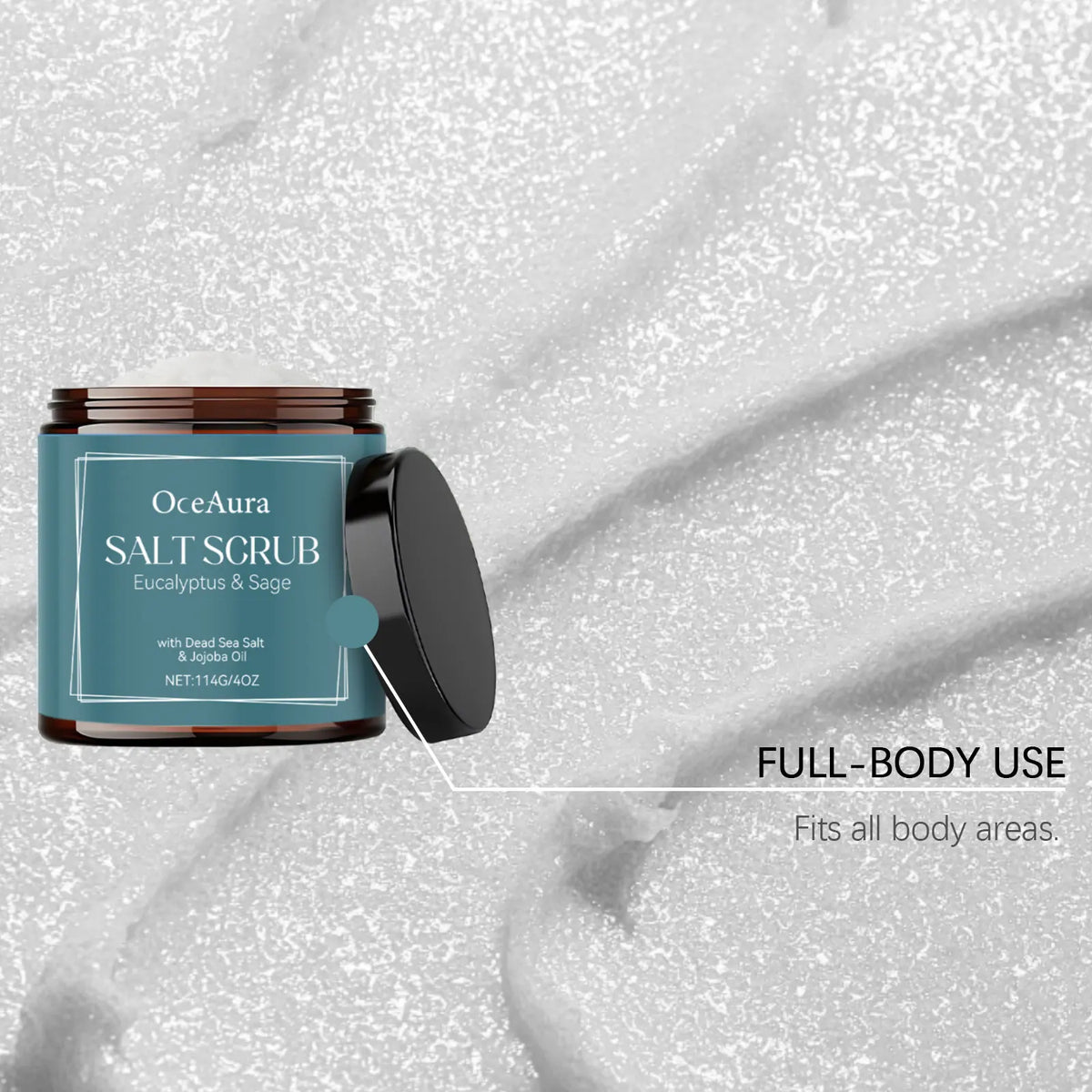 Sea Salt Body Scrub Brighten Skin Tone Deep Cleaning Dirt Unclog Pores Improve Skin Texture Antioxidant Gentle Exfoliating Scrub