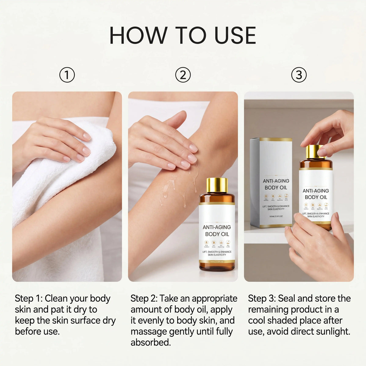 Body Oil Centella asiatica Moisturizing Hydrating Skin Care Non Greasy Body Lotion Oil 100ml Nourishing Body Daily After Shower