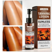 Sunless Tanning Lotion-Tanner Glow 30 Min Fast Natural Color Development Even Skin Tone No Sun Bronzed Look Self-Tanning Lotion