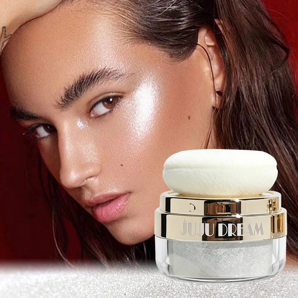 JUJU DREAM Fairy Highlighter Powder Shimmer Glitter Shiny Face Body Brightening Makeup Palette
