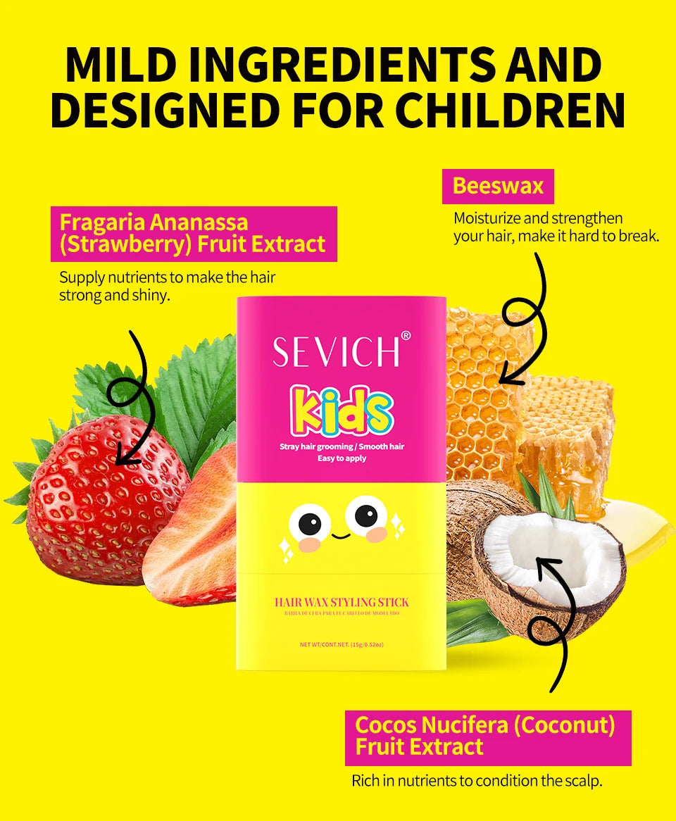 SEVICH Kids Hair Styling Gel Children Broken Hair Arrangement Cream Anti-frizz Braiding Gel Hair Wax Stick Hair Finishing Care