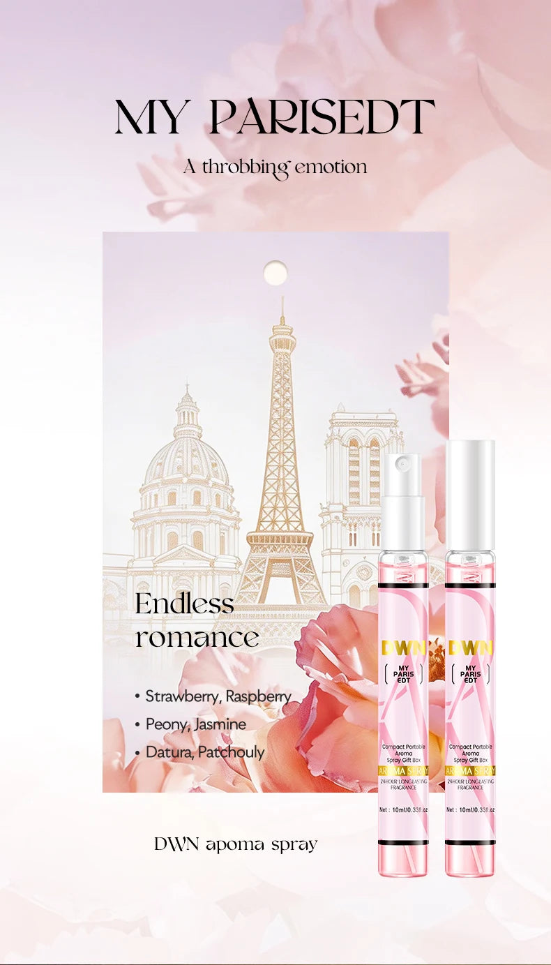 Women's 10 Piece Mixed Alcohol-Free Fragrance Set (Romantic and Elegant Gift Box, Long-Lasting Floral Fragrance)
