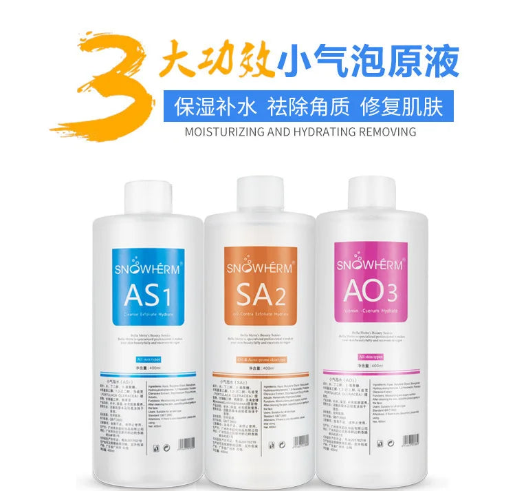 400ml AS1 SA2 AO3 Aqua Peel Solution for Facial Machine Skin Deep Cleaning with Replenish Water & Exfoliating Face Serum