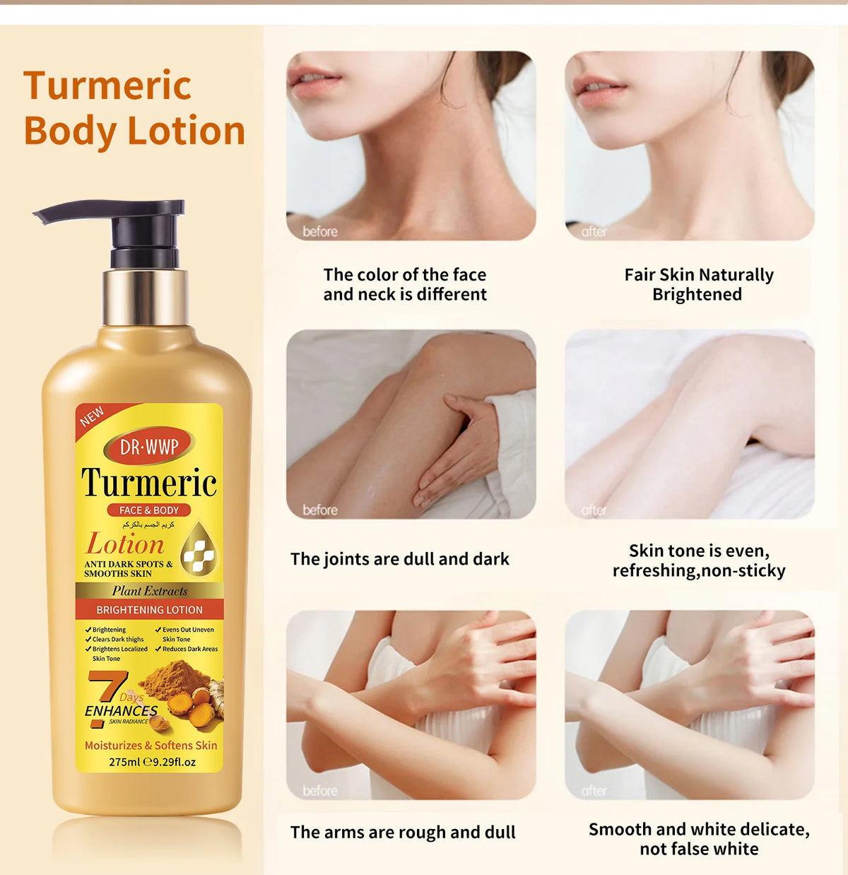 GLUTA WHITE Glutathione Body Lotion 275ml - Whitening & Moisturizing Skin Care with Collagen for Dry Skin Long Lasting Fragrance