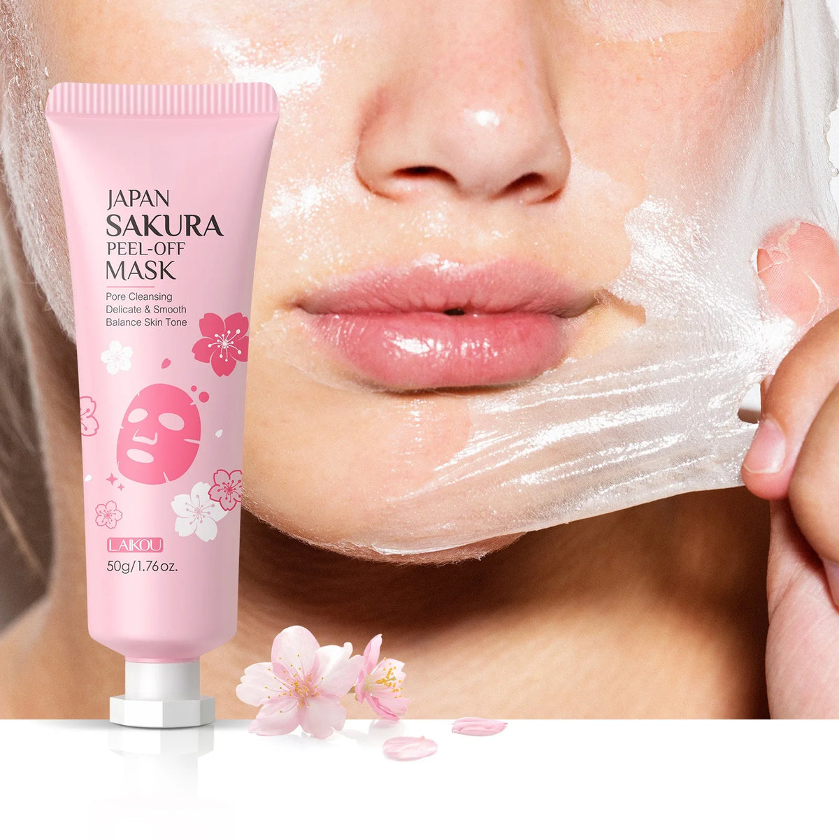 1/2count Japan Sakura Tear-Off Mask 50g Deep Cleansing Cosmetic Residues, Balance Skin Tone, Hydrate & Delicate Skin